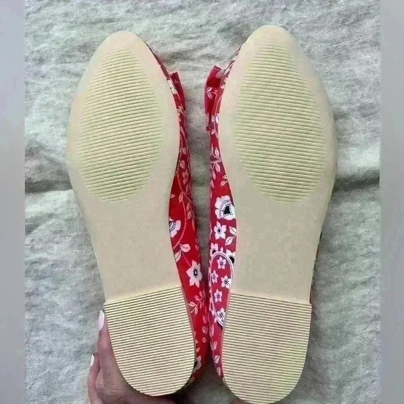 Janie and Jack Girl’s Size 3K Red/White/Black floral Mary Jane shoes - Picture 5 of 6